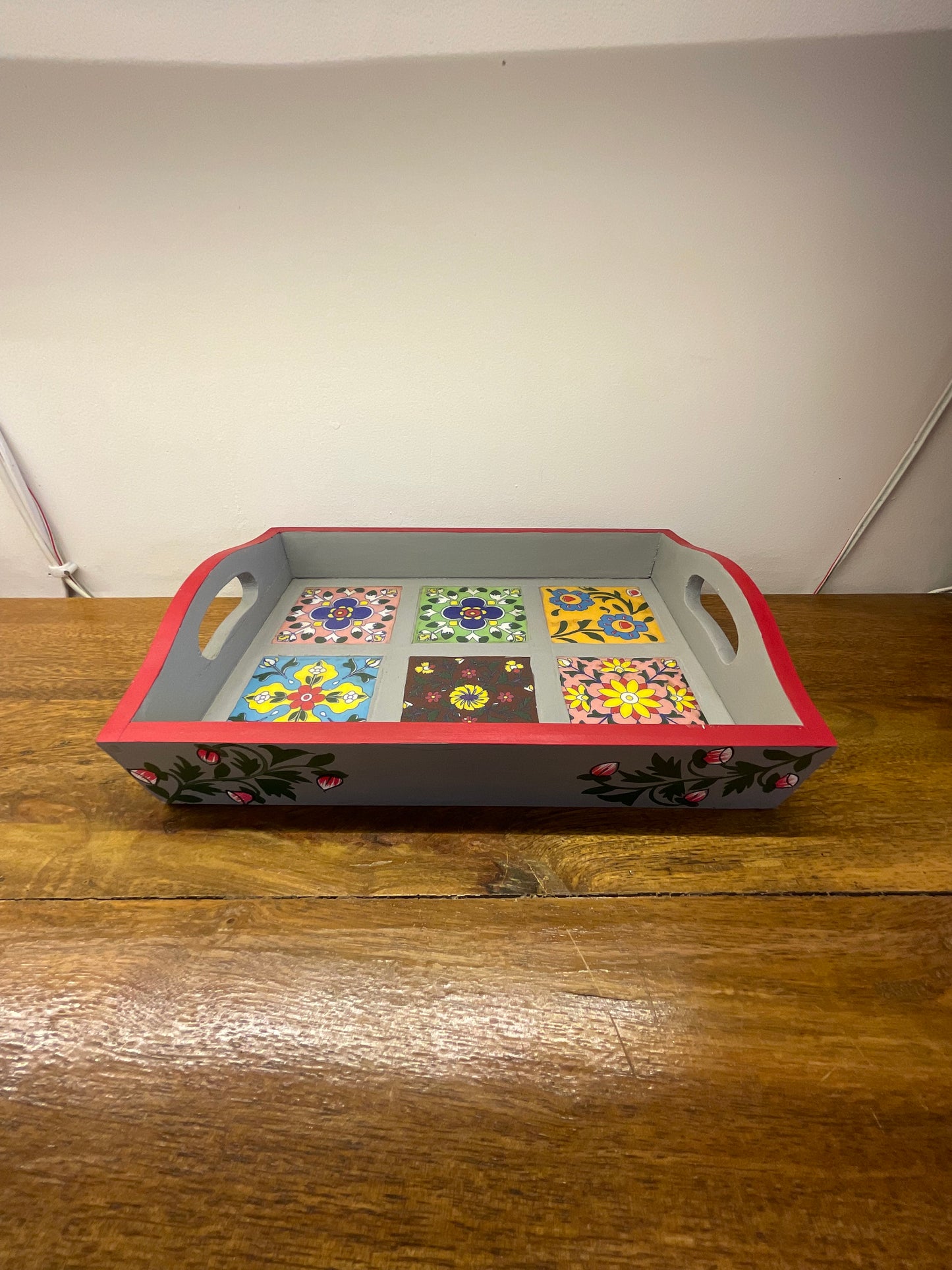 Tray 06 Tiles Handcrafted Table Decor Sculpture