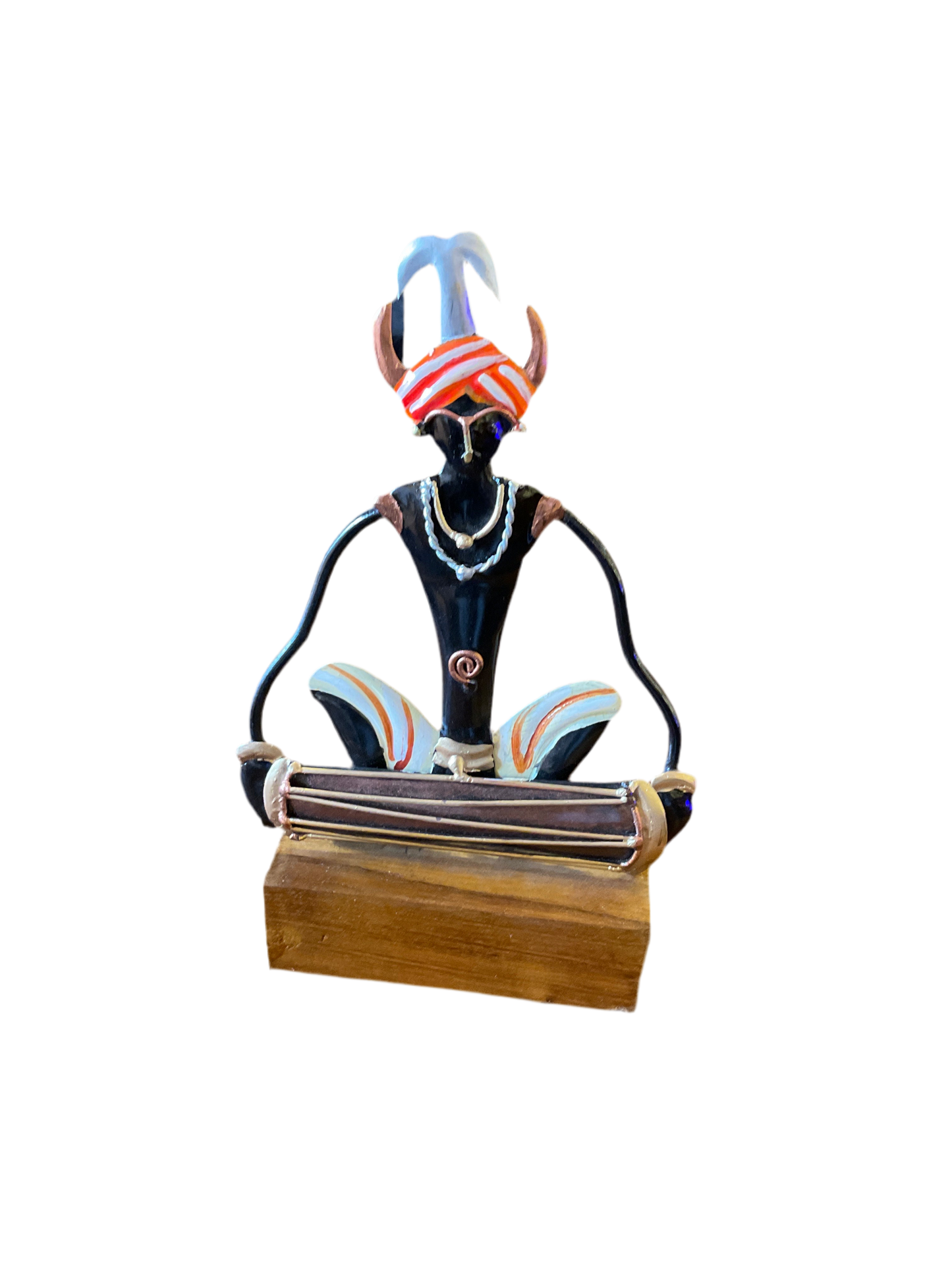 Handcrafted Adivasi Musician Steel Table Decor Sculpture