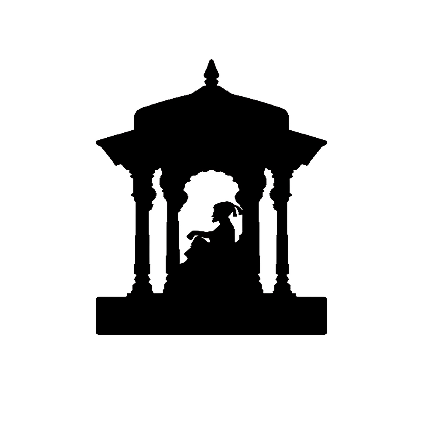 Chhatrapati Shivaji Maharaj Suvarna Sinha San Steel Wall Art Sculpture in Black with LED Light