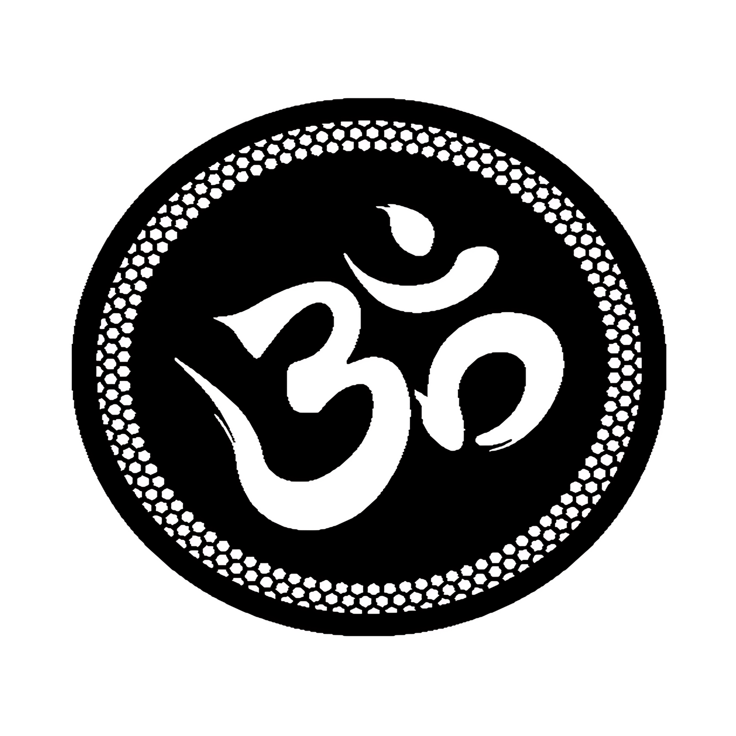 ॐ Symbol CNC Steel Wall Art Sculpture in Black with LED Light