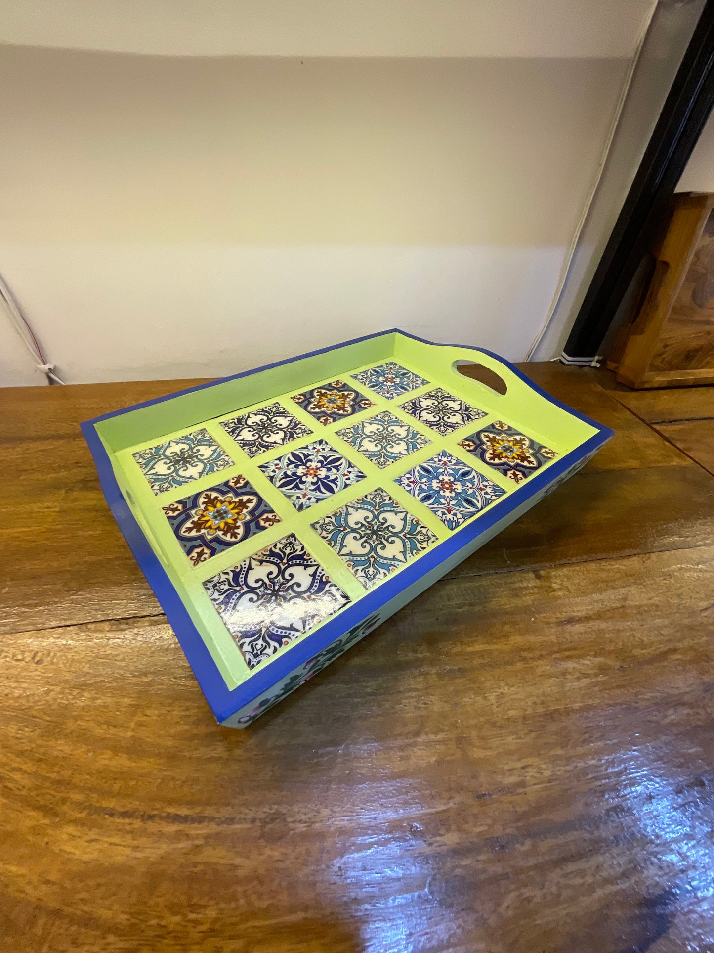 Tray 09 Tiles Handcrafted Table Decor Sculpture