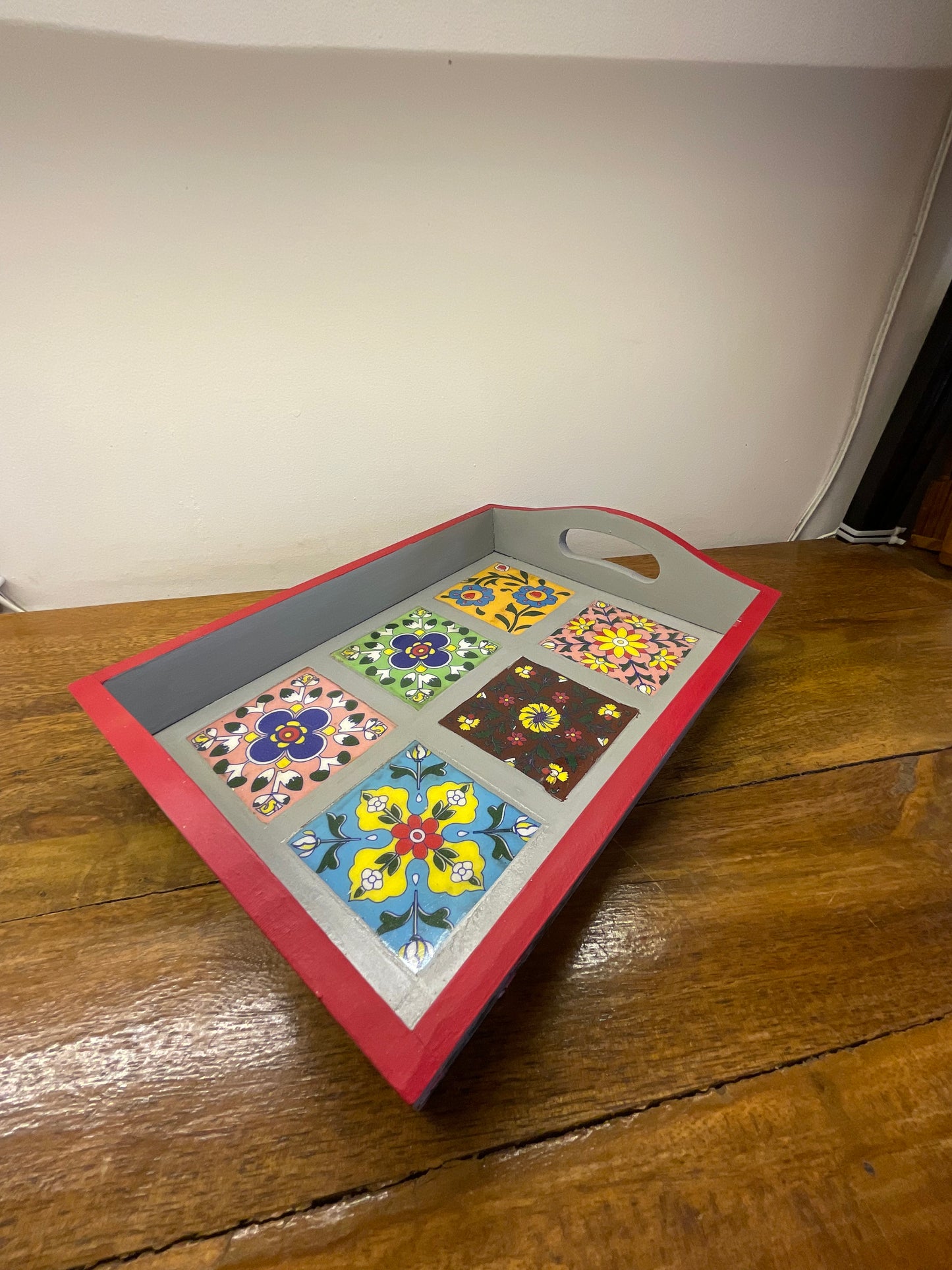 Tray 06 Tiles Handcrafted Table Decor Sculpture