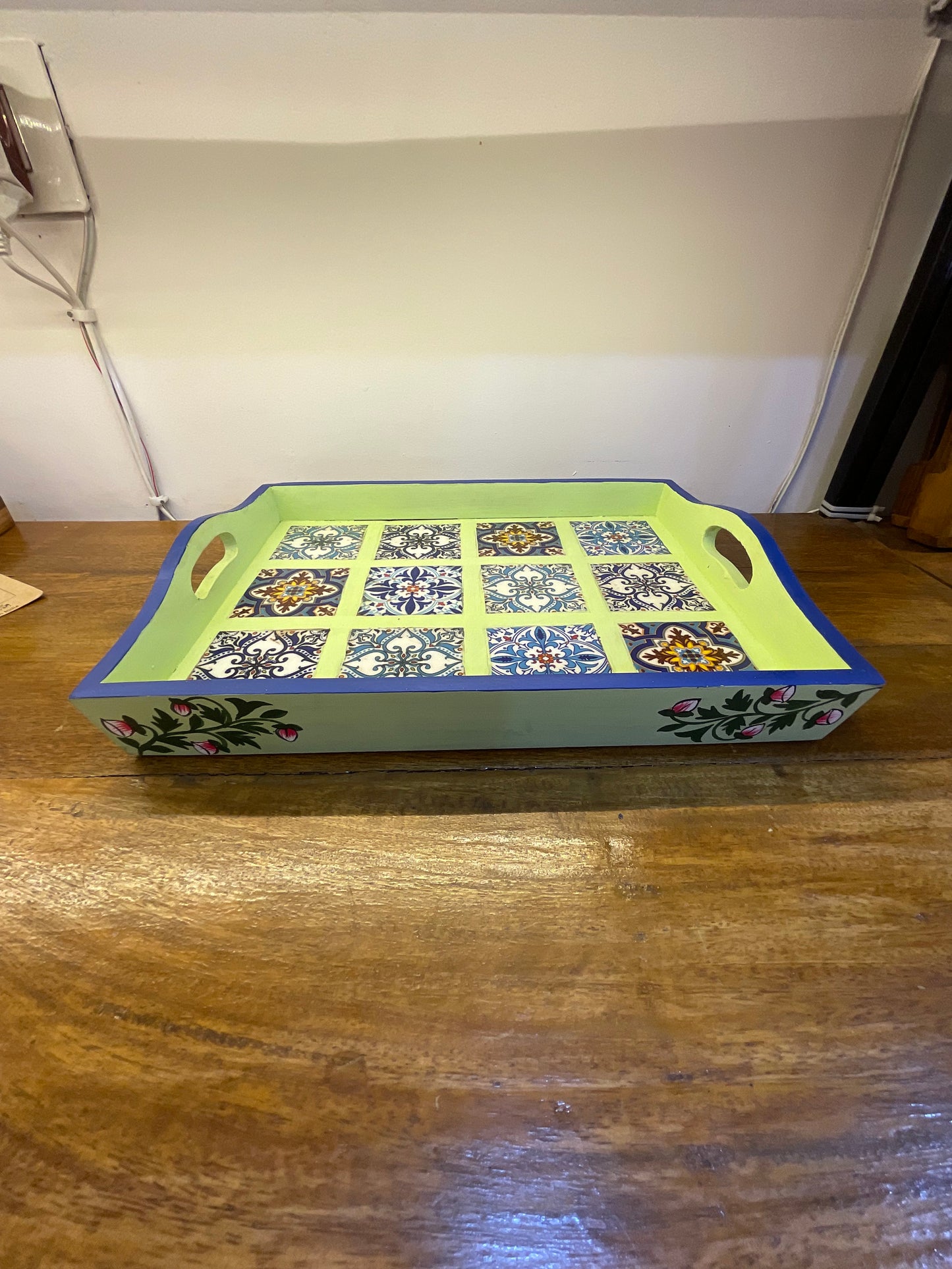 Tray 09 Tiles Handcrafted Table Decor Sculpture