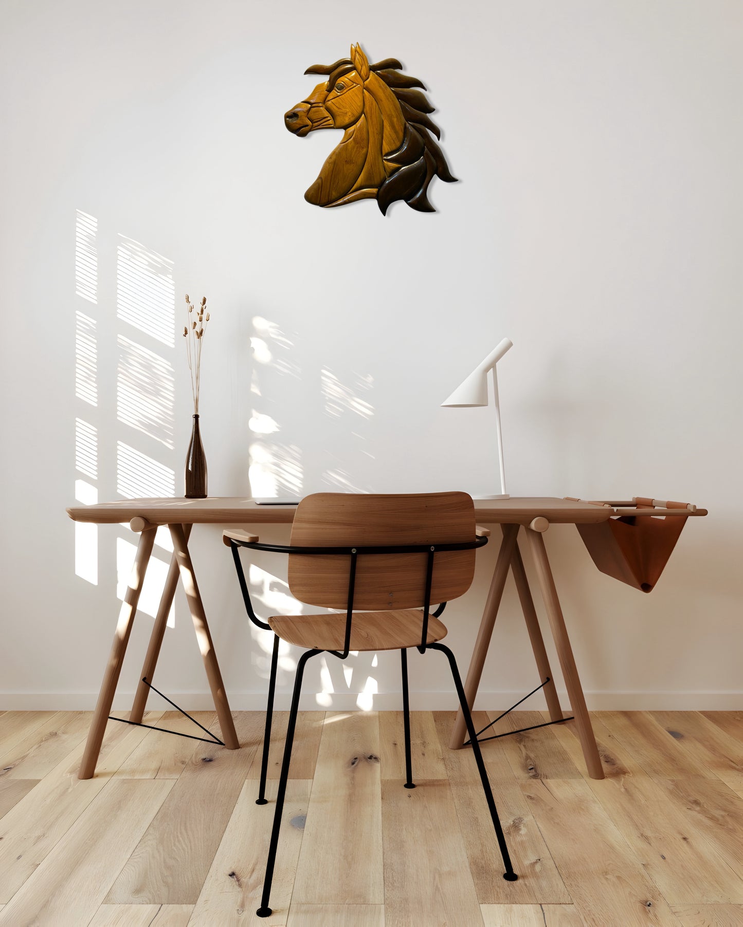 Horse Face Handcrafted Teak Wood Wall Art Sculpture