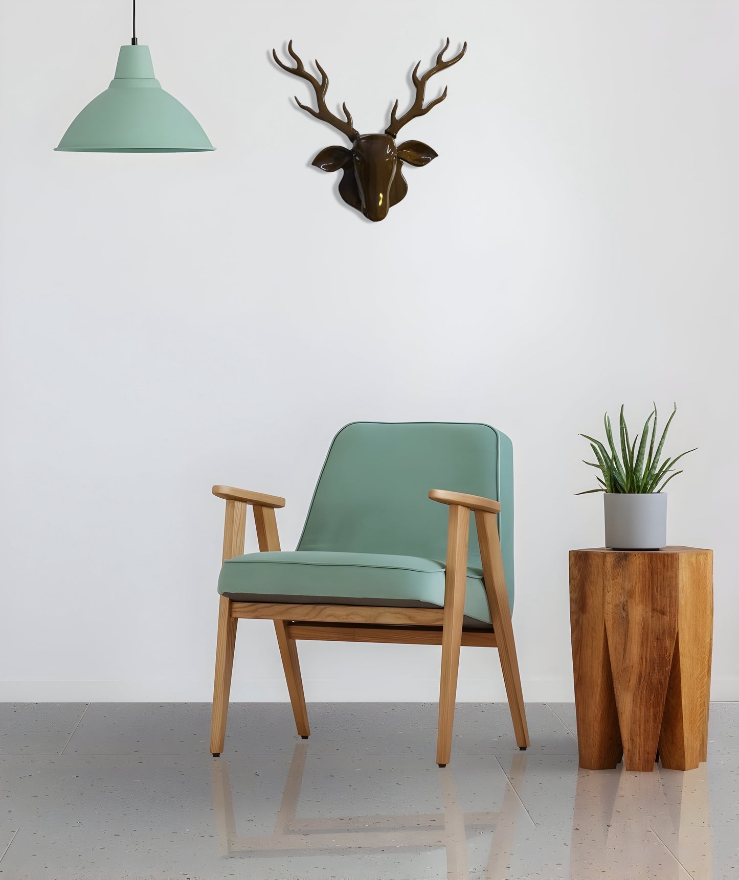 Handcrafted Teak Wood Deer Face Wall Art Sculpture