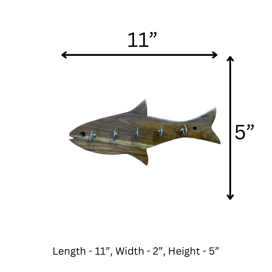Fish Shape Key Holder in Teak Wood