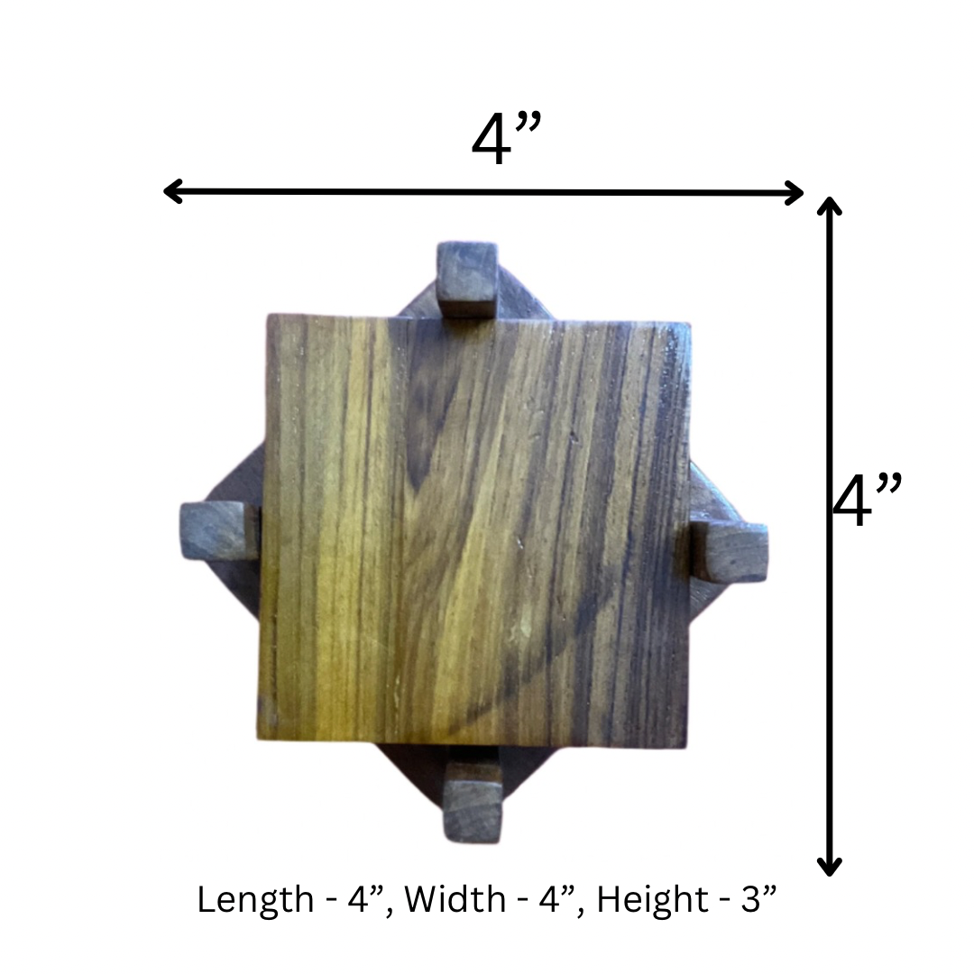 Teak Wood Coaster in Set of 06