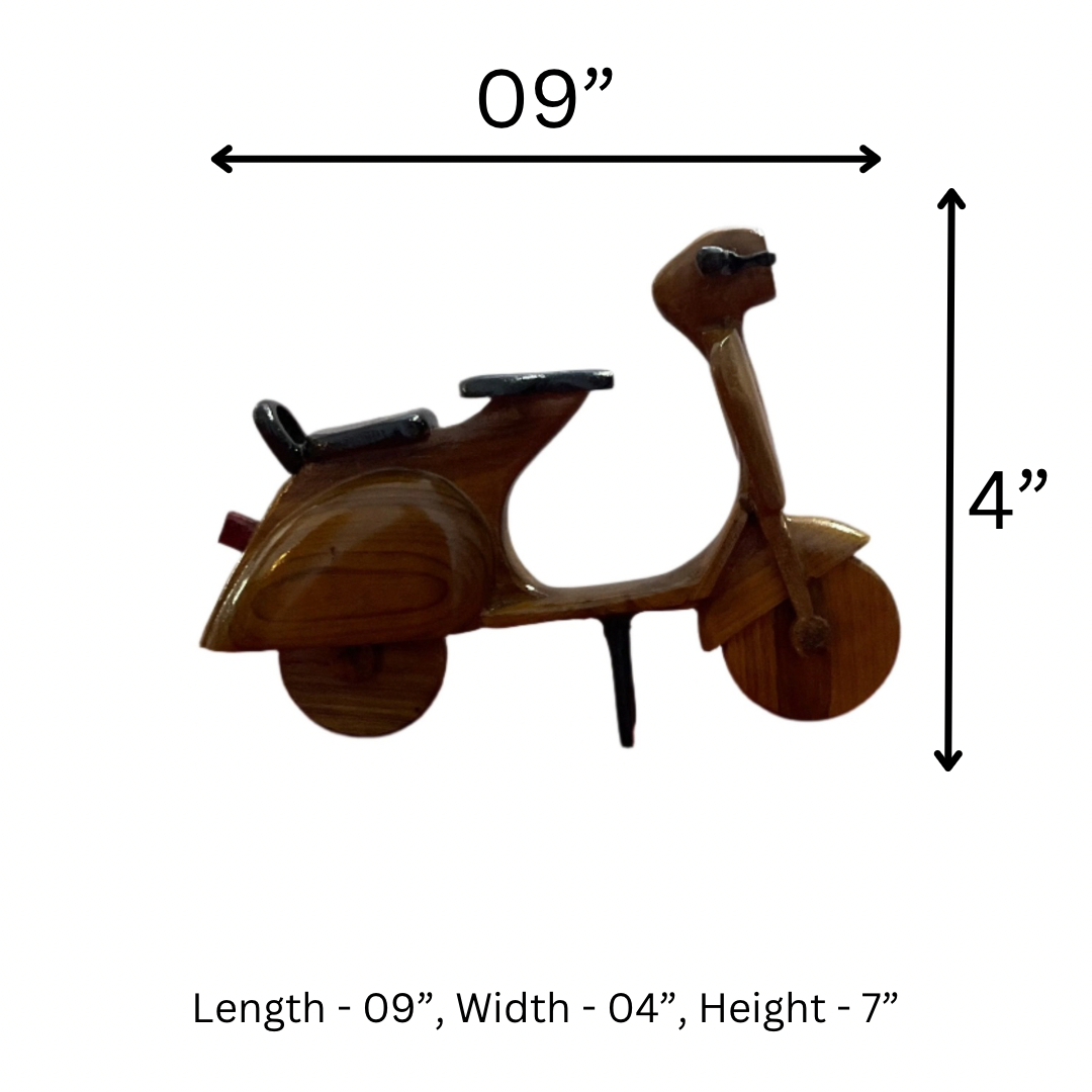 Handcrafted Teak Wood Vespa Scooter