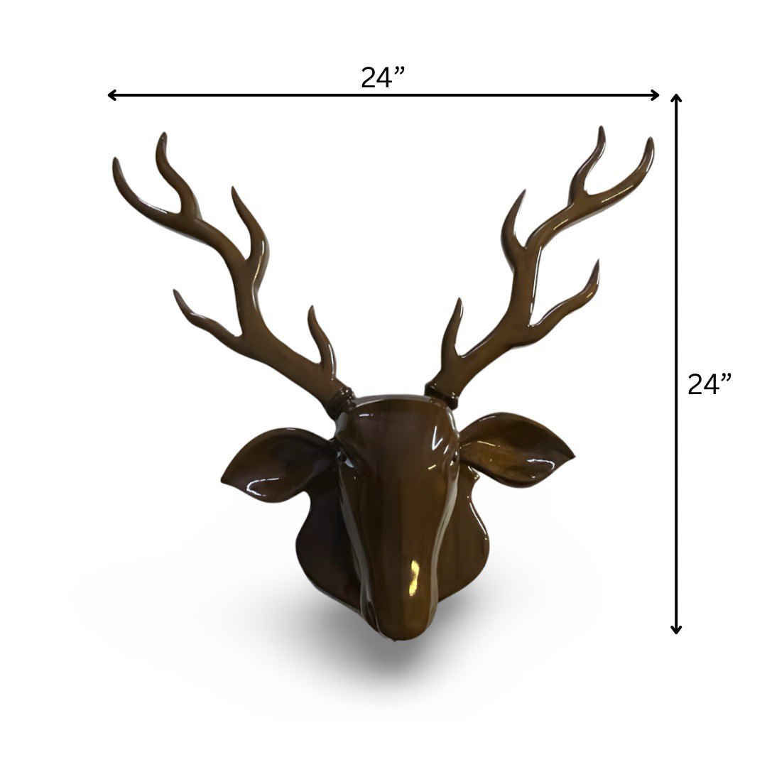 Handcrafted Teak Wood Deer Face Wall Art Sculpture