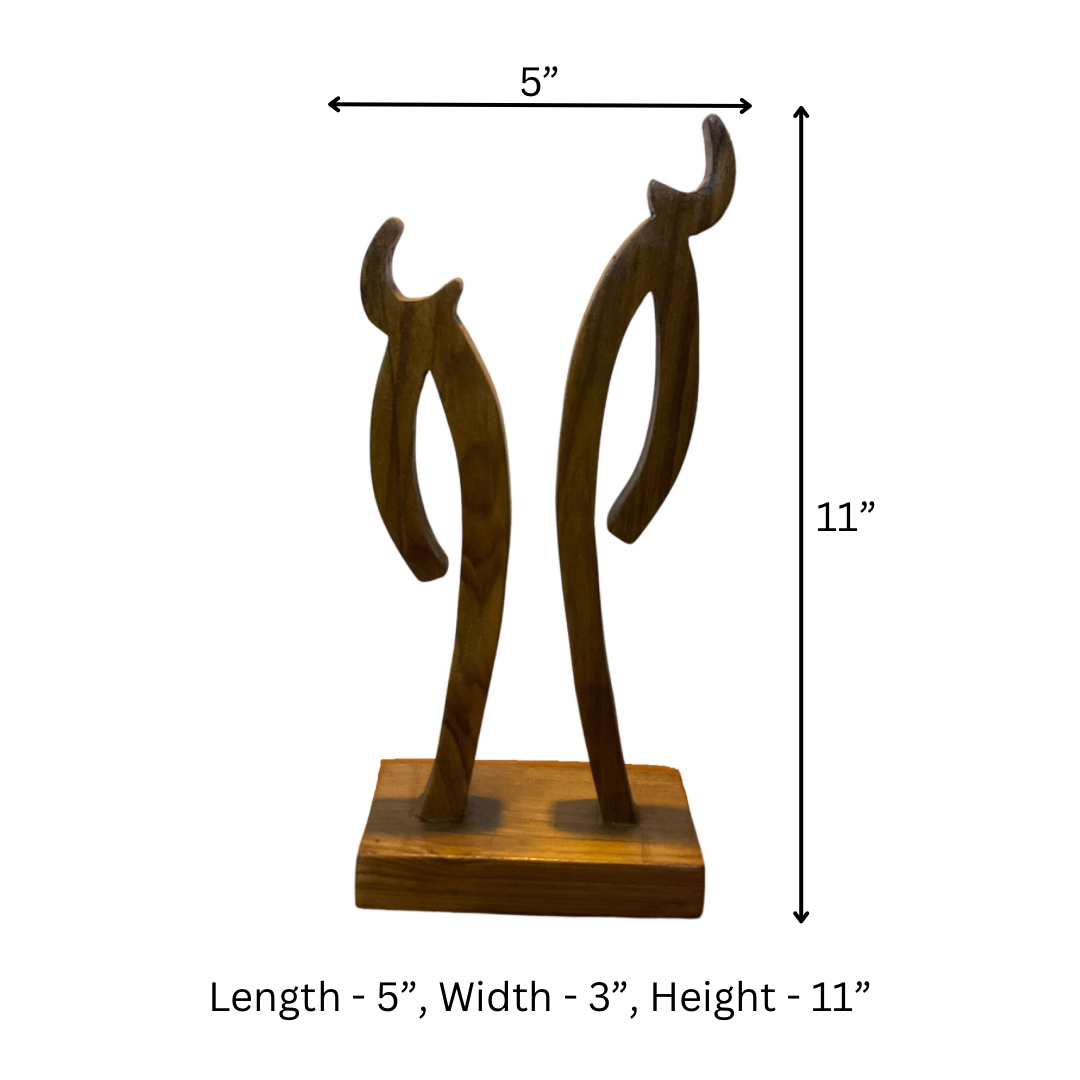 Abstract Handcrafted Teak Wood Sculpture