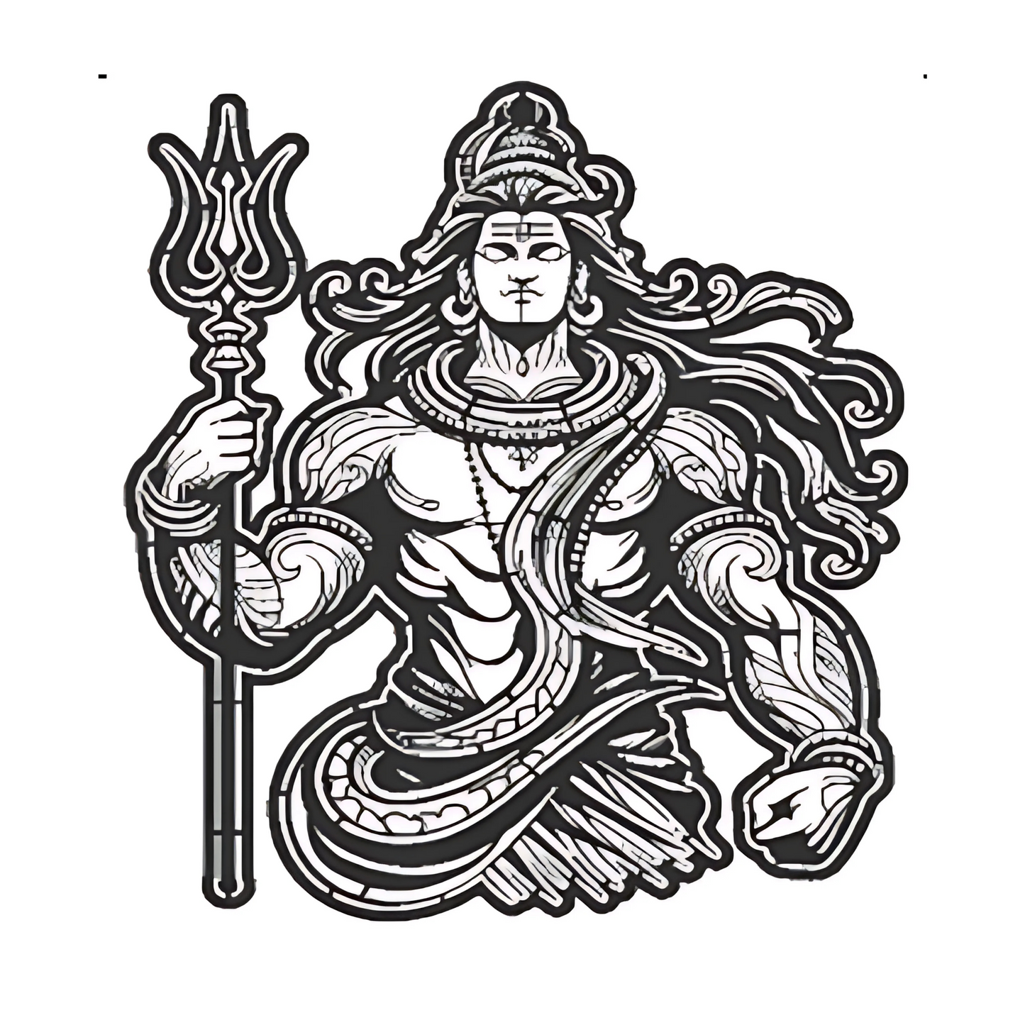 Har Har Mahadev CNC Steel Wall Art Sculpture in Black with LED Light