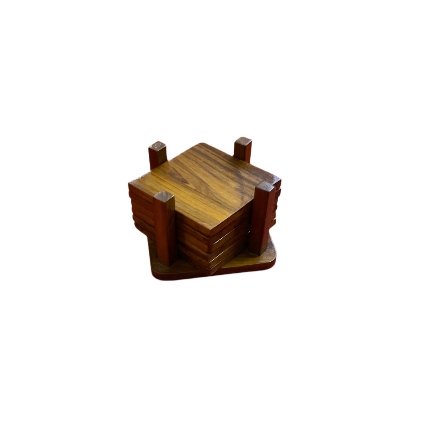 Teak Wood Coaster in Set of 06