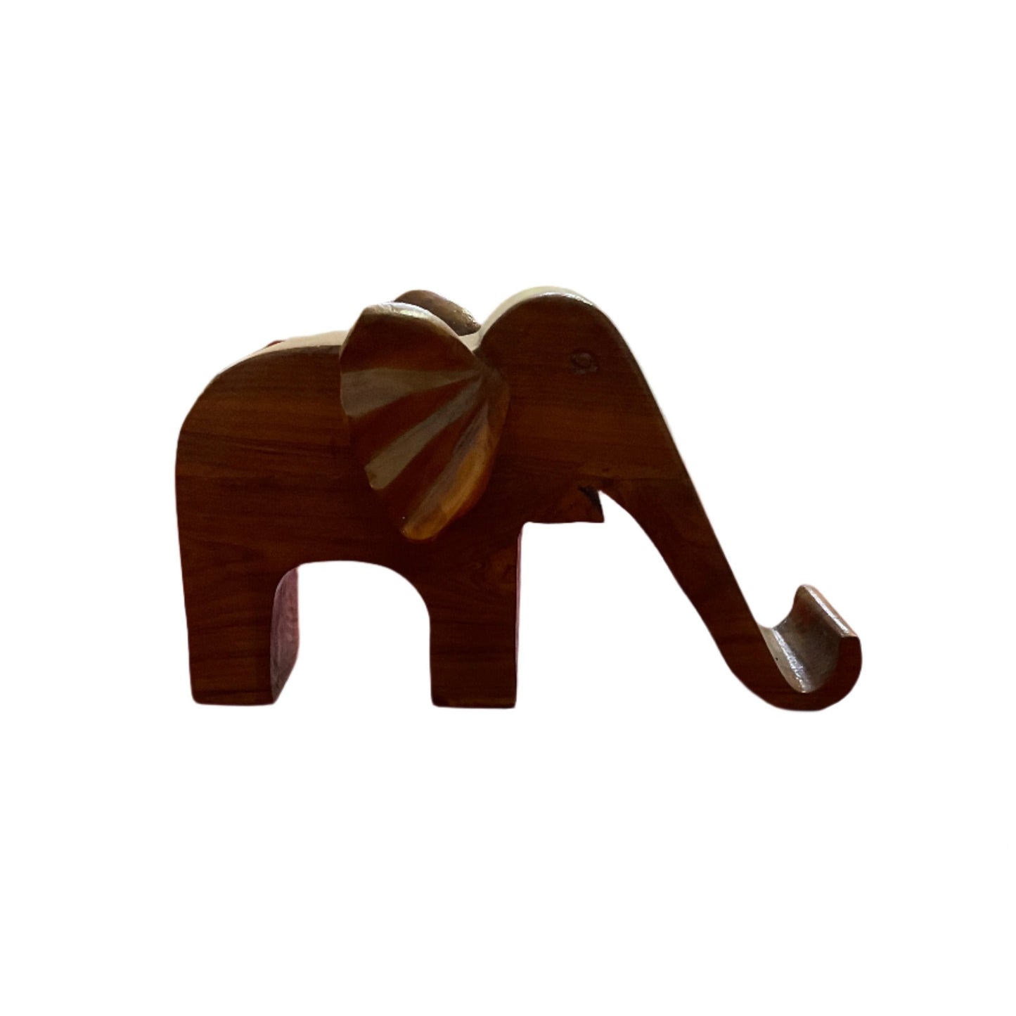 Elephant Shape Handcrafted Teak Wood Mobile Stand