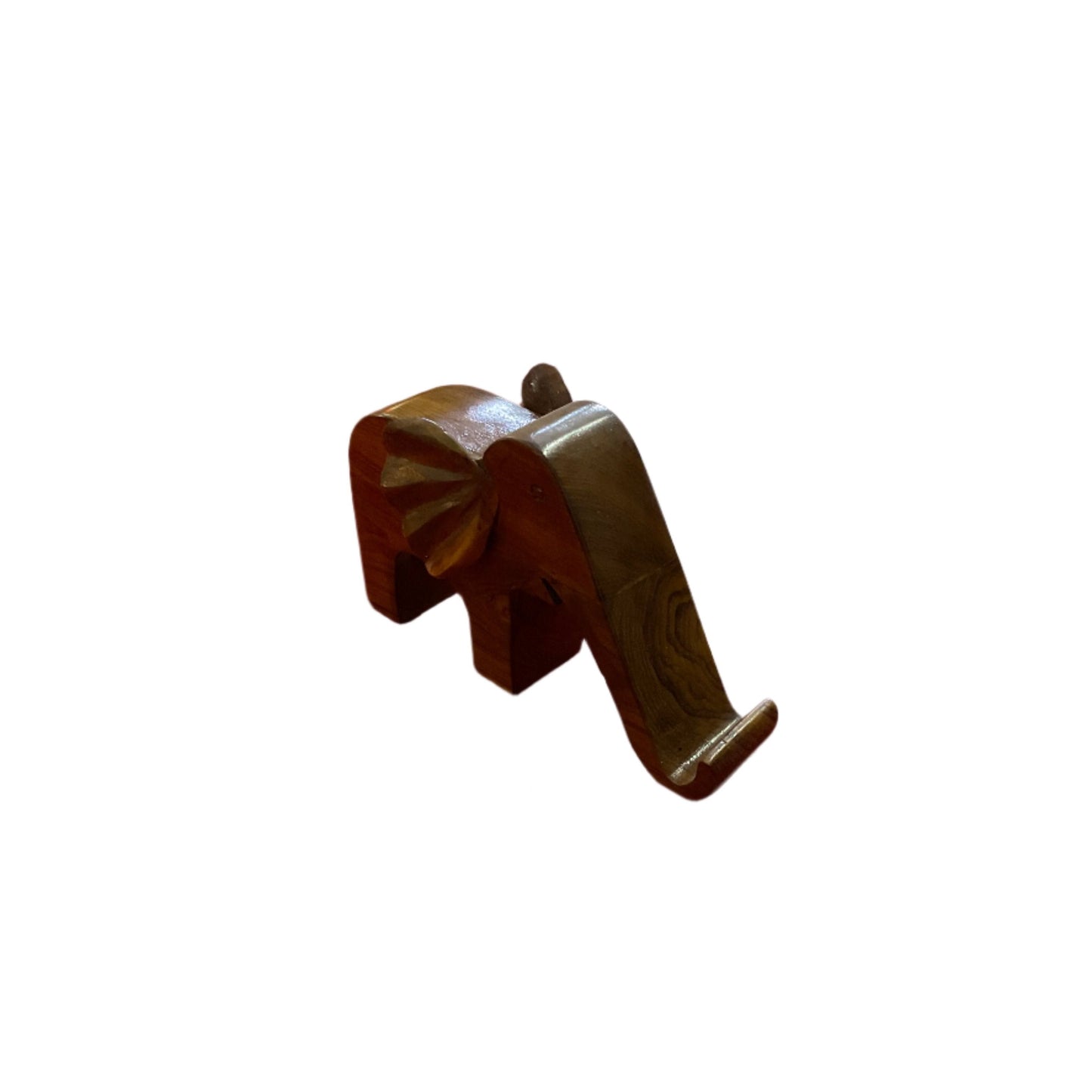 Elephant Shape Handcrafted Teak Wood Mobile Stand