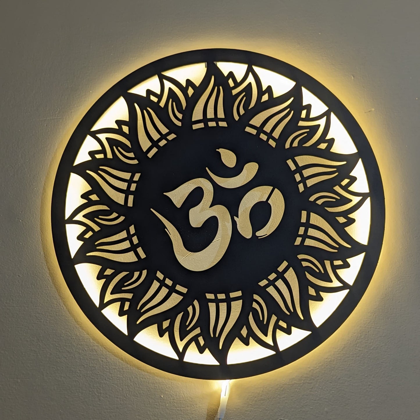Om Wall Art with LED Light