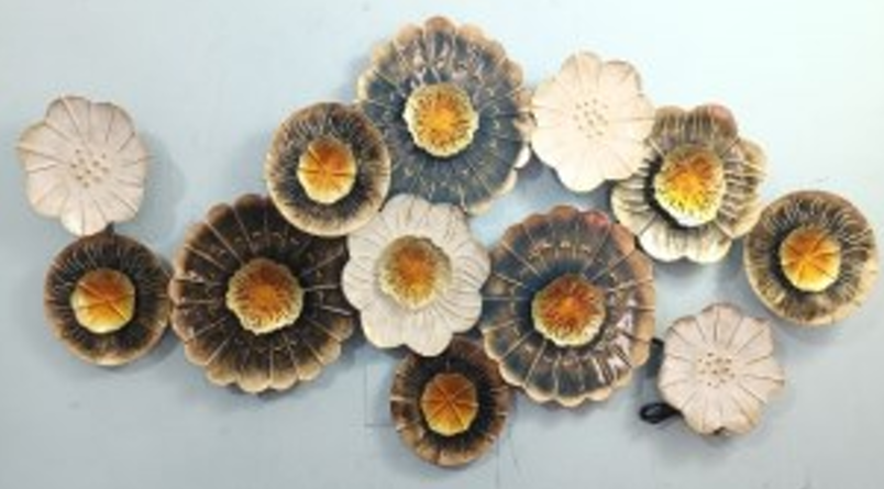 Handcrafted Multicolor Flower Frame with LED lights Steel Wall Decor Art