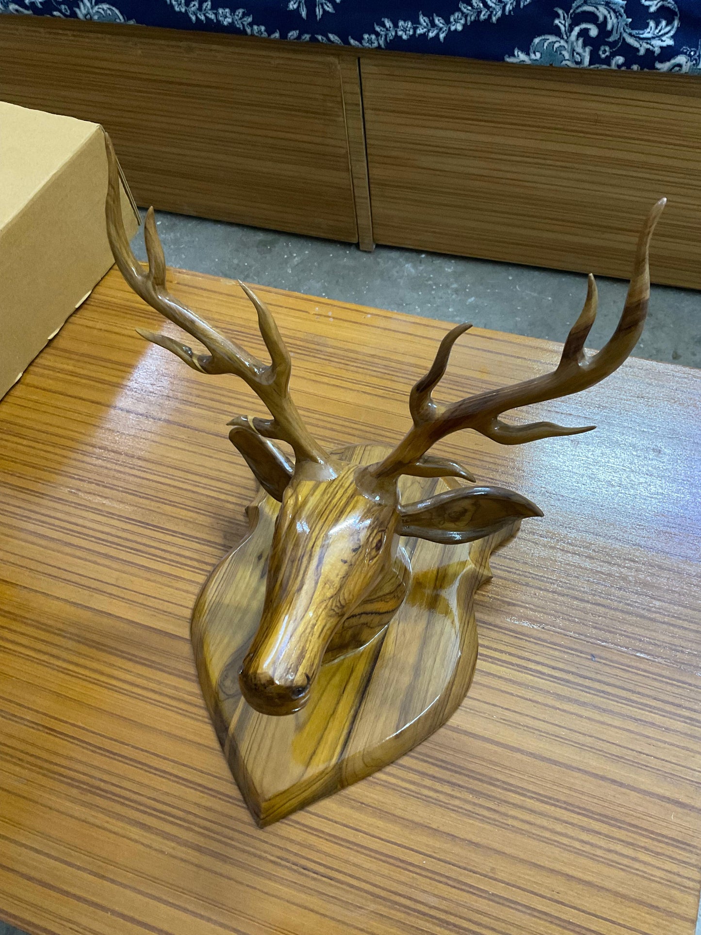 Deer Face Handcrafted Teak Wood Wall Art Sculpture