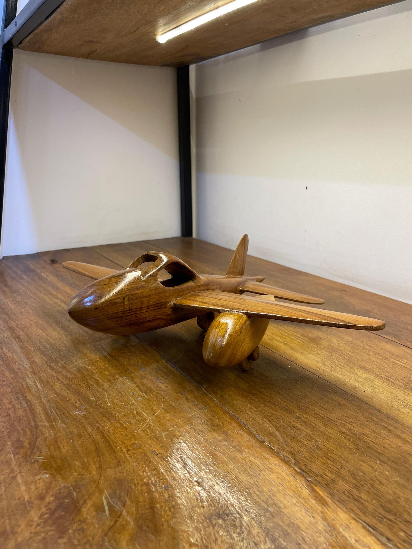 Airplane Handcrafted Teak Wood Table Decor Sculpture