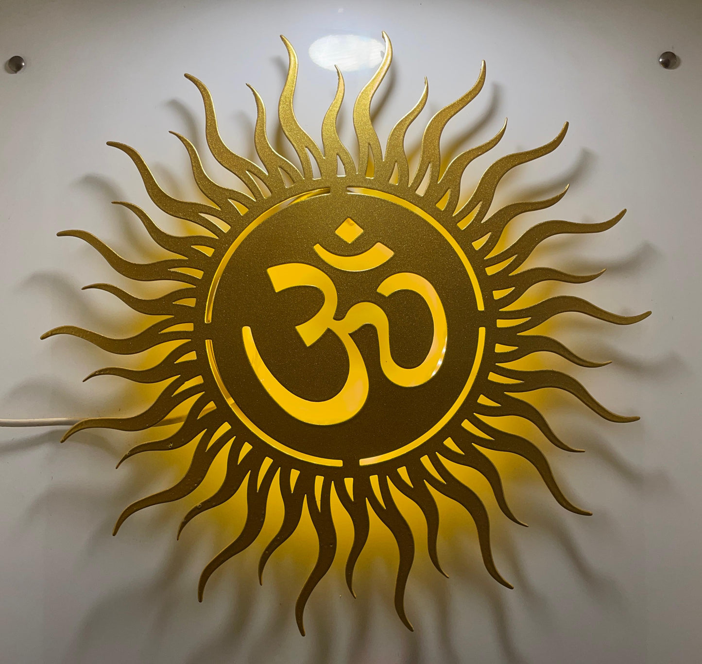Om CNC Steel Wall Art Sculpture with LED Light