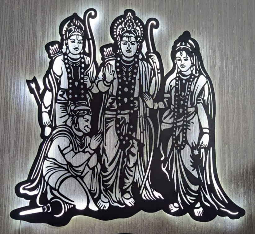 Ram Darbar CNC Steel Wall Art Sculpture