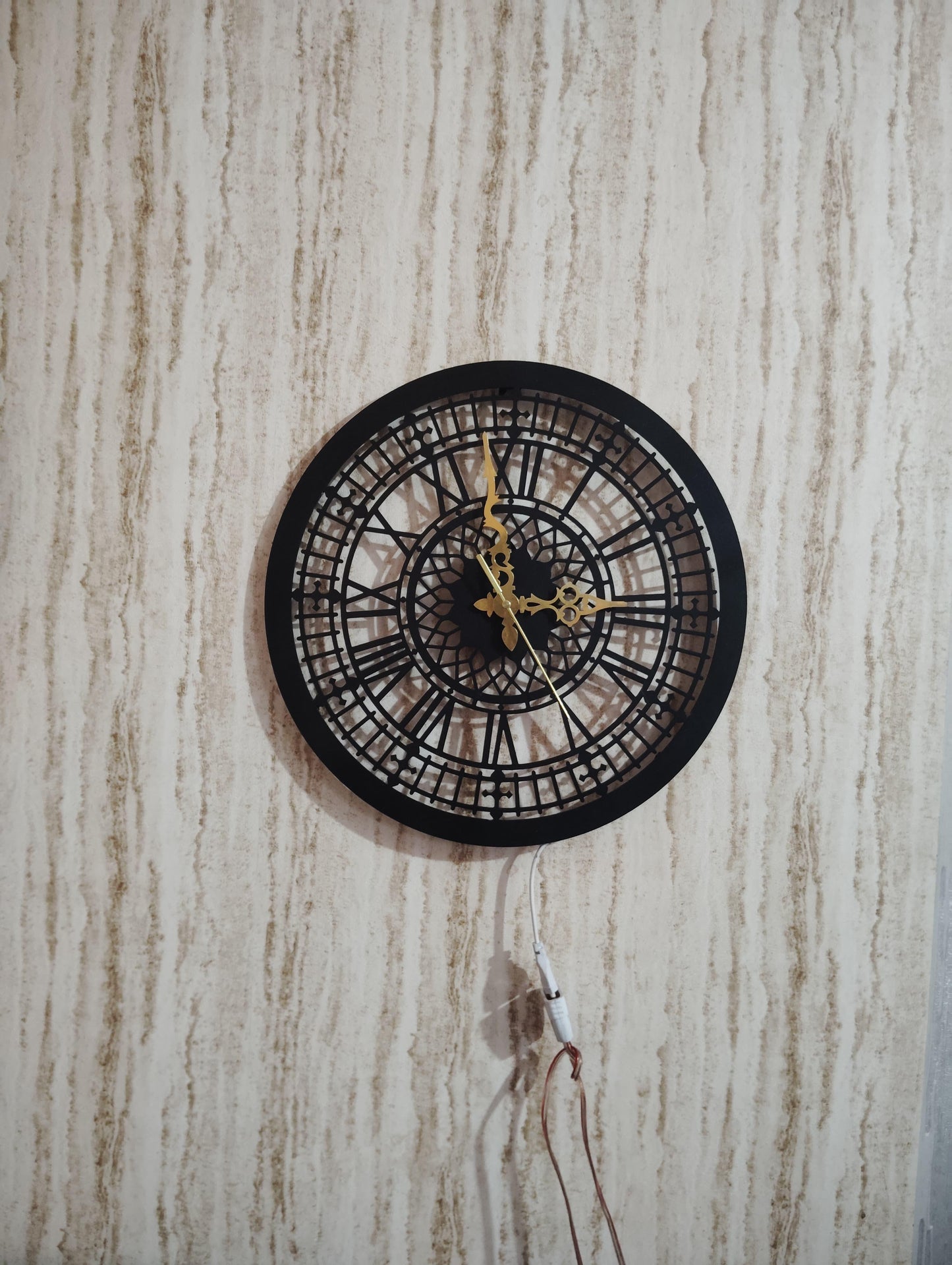 Roman Numeral CNC Steel Wall Clock with LED Light