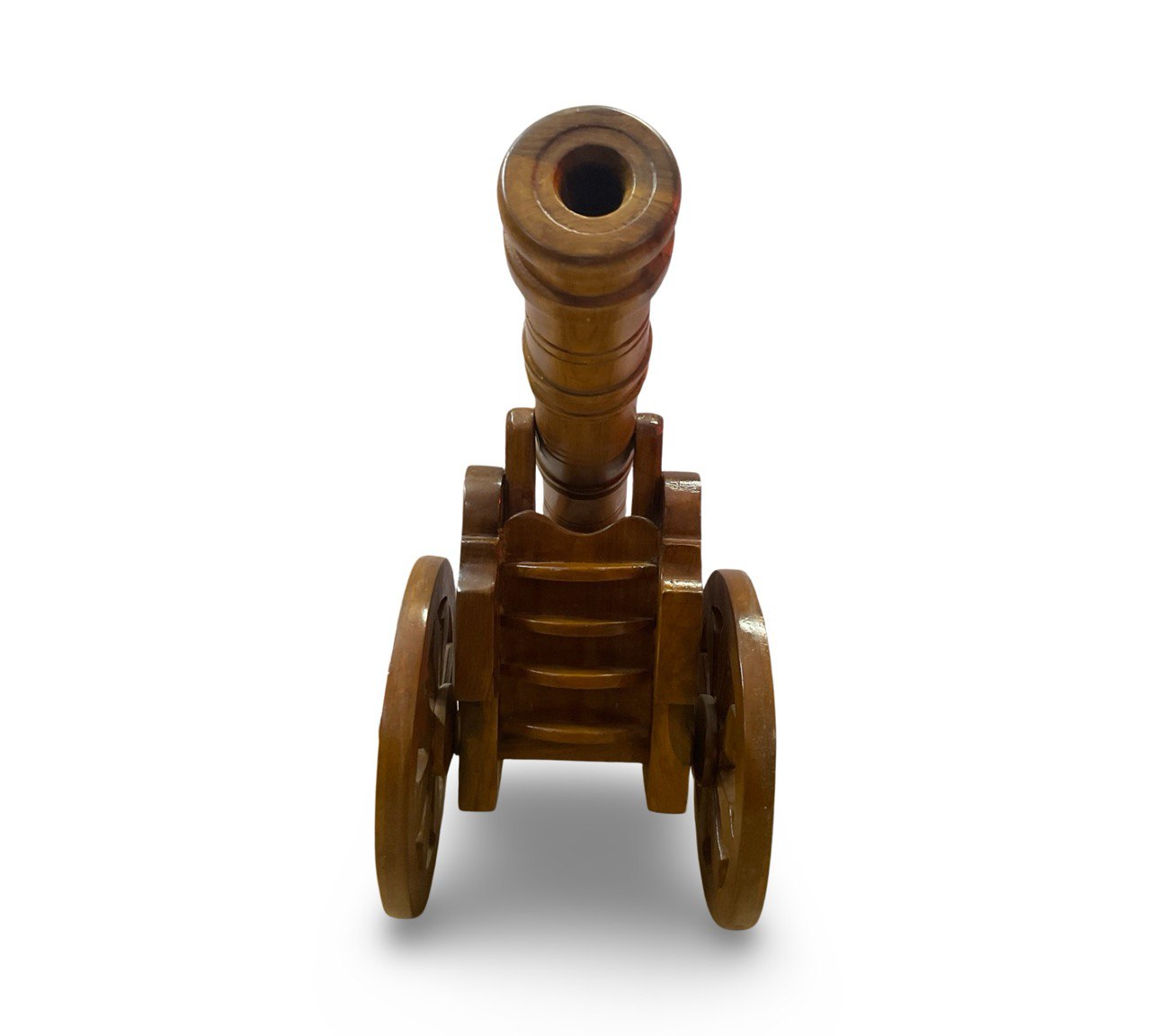 Canon Handcrafted Teak Wood Art Sculpture