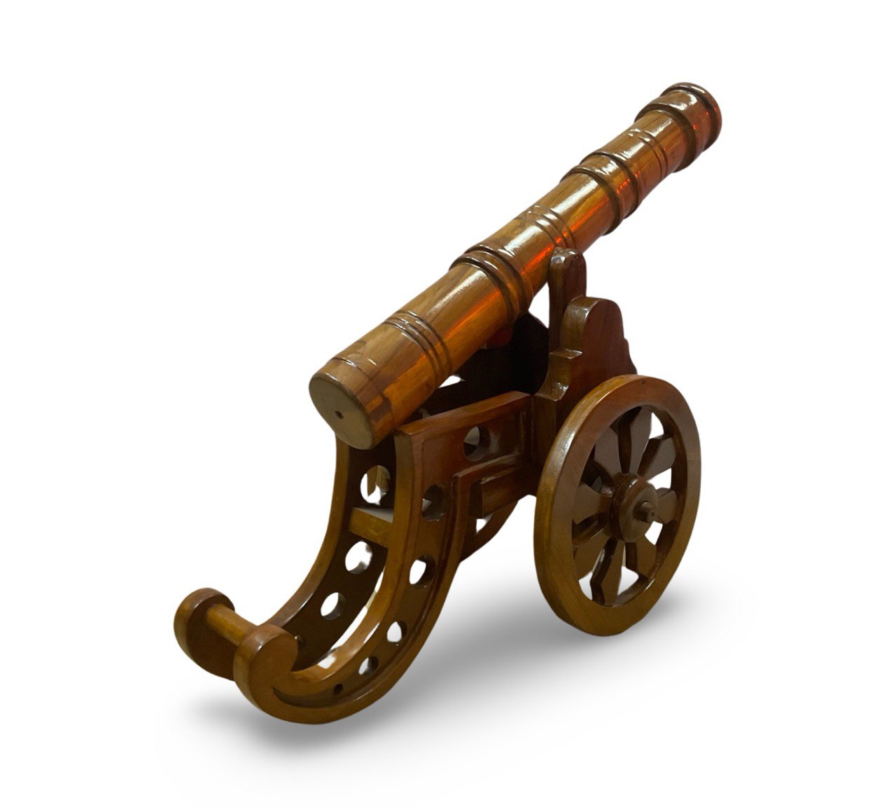 Canon Handcrafted Teak Wood Art Sculpture