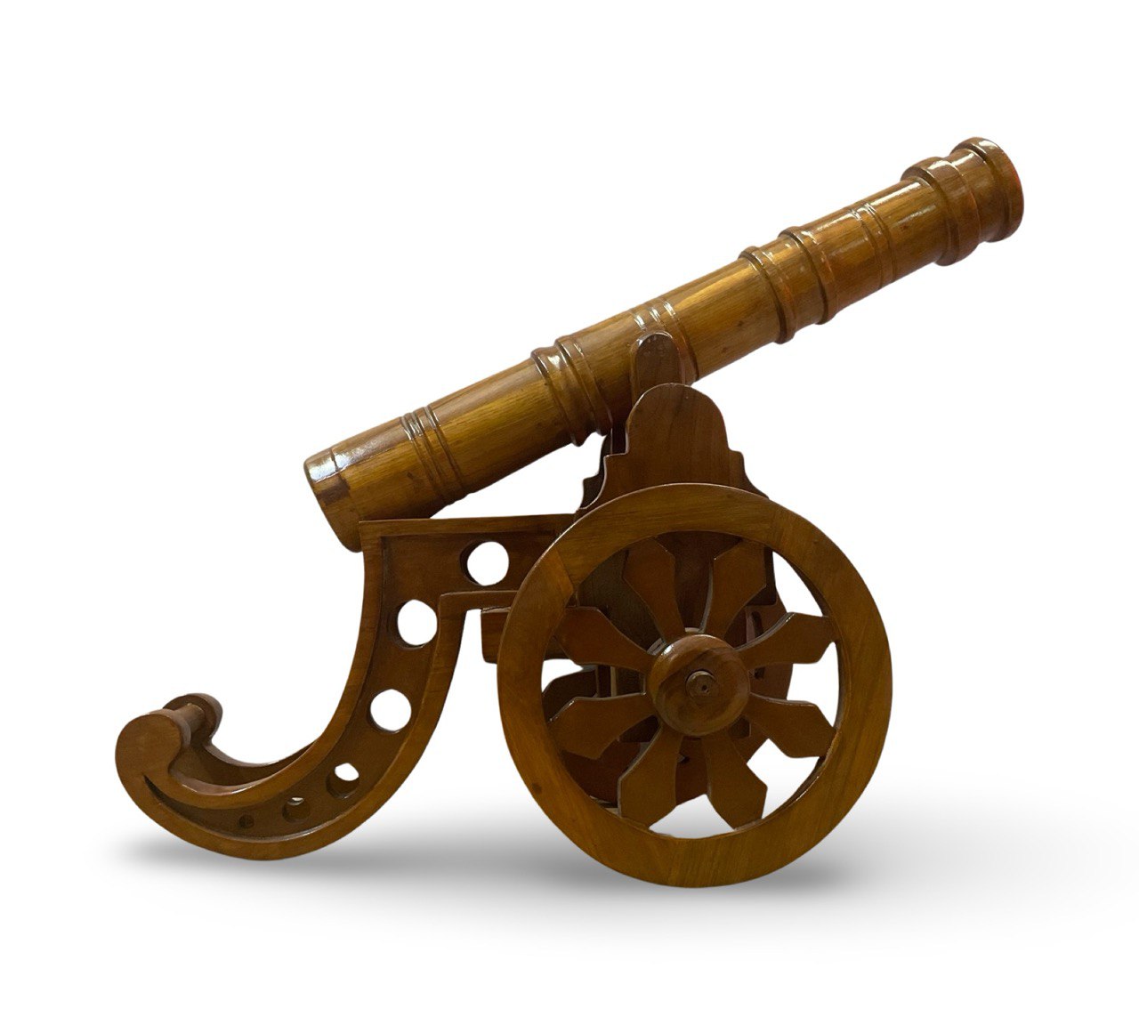Canon Handcrafted Teak Wood Art Sculpture