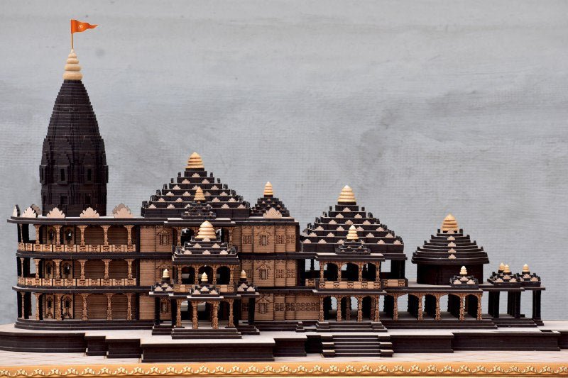 Shri Ram Janam Bhoomi Mandir of Ayodhya Sculpture - Size :- L 29.5" x W 18.5" x H 14"