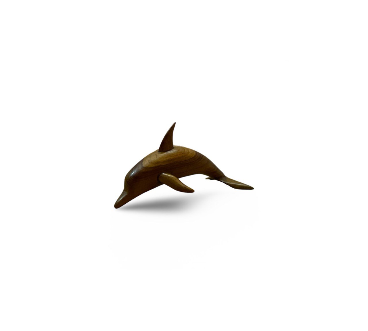 Handcrafted Teak Wood Dolphin Sculpture