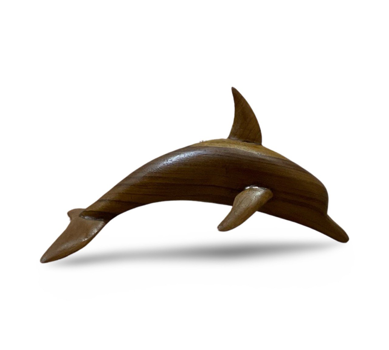 Handcrafted Teak Wood Dolphin Sculpture