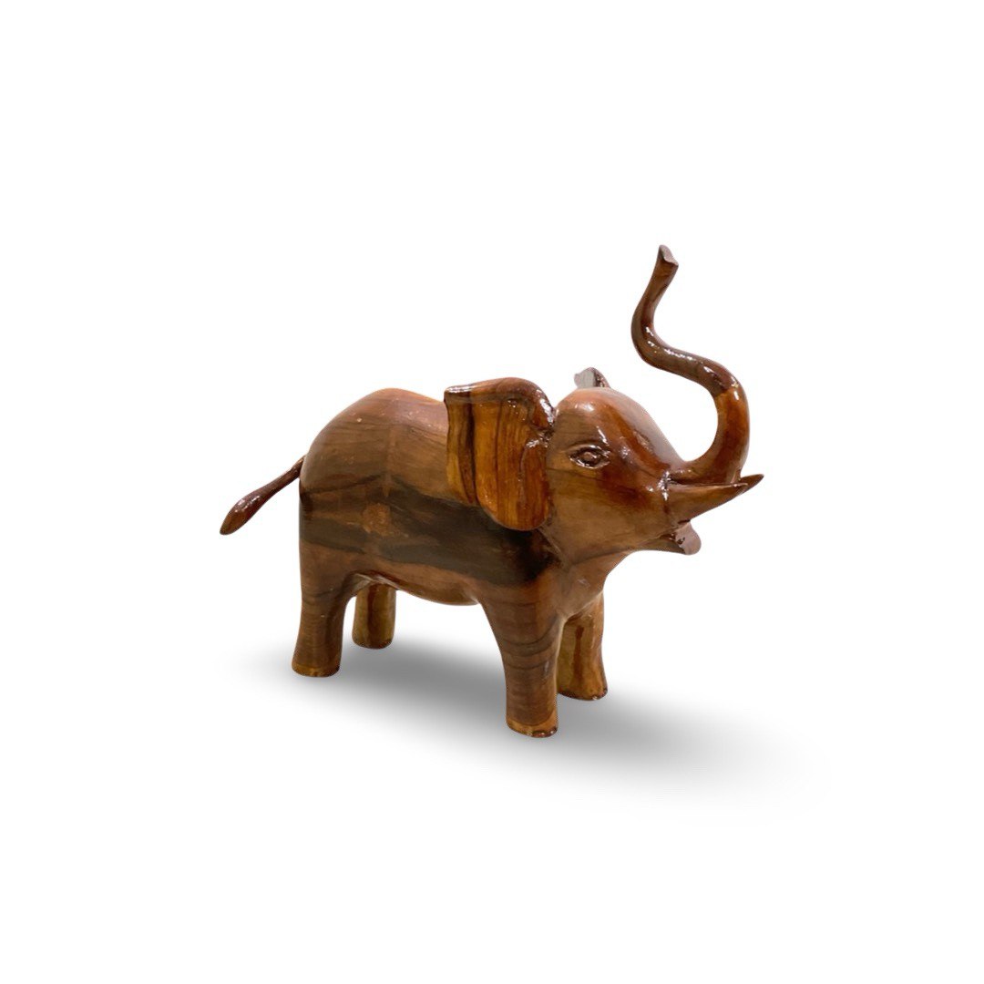 Elephant Handcrafted Teak Wood Art Sculpture