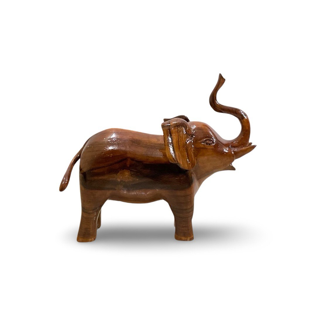 Elephant Handcrafted Teak Wood Art Sculpture