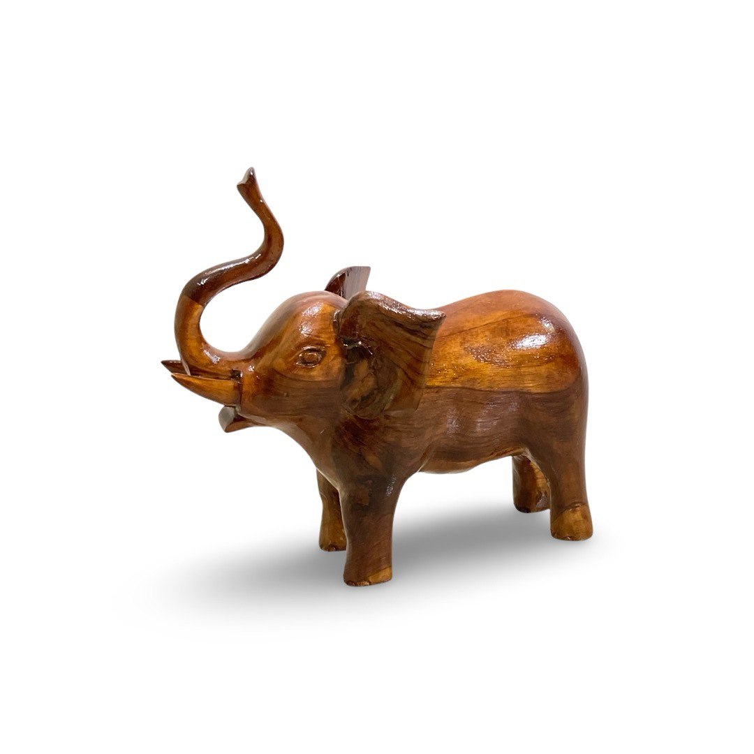 Elephant Handcrafted Teak Wood Art Sculpture
