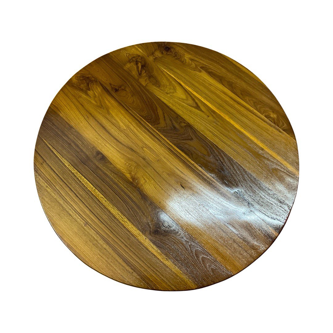 Coffee Table with Teak Wood Top having Inclined Rod Design