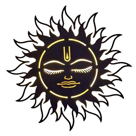 Sun CNC Steel Wall Art Sculpture with LED Light
