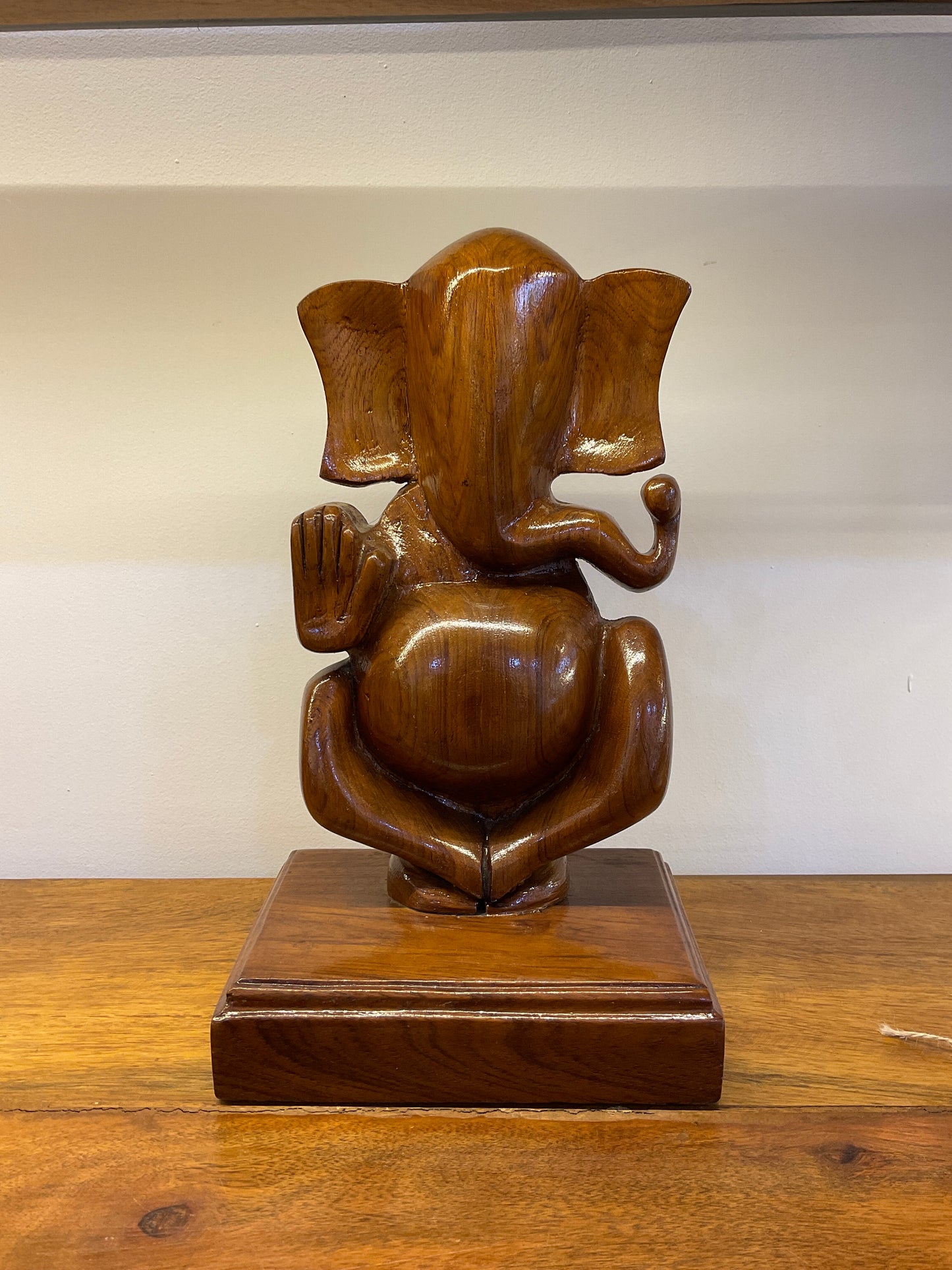 Handcrafted Teak Wood Ganesha Sculpture