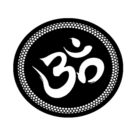 ॐ Symbol CNC Steel Wall Art Sculpture in Black with LED Light