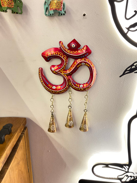 Om with Bells Handcrafted Steel Wall Art Sculpture