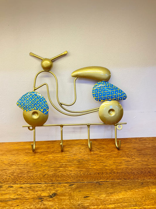 Scooter Key Holder Handcrafted Steel Wall Decor Sculpture