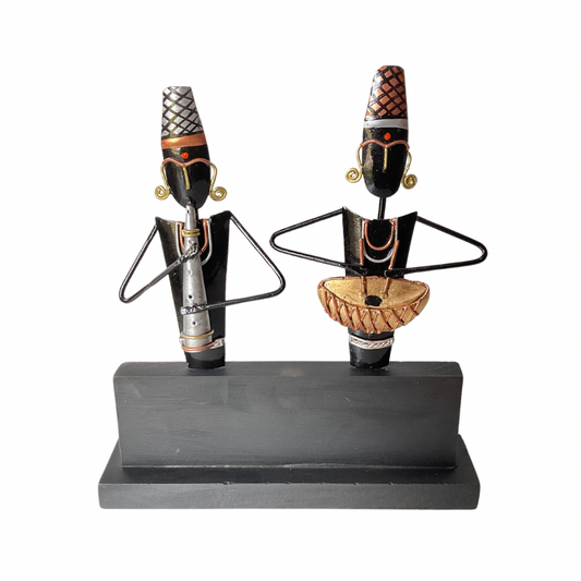 Handcrafted 02 Musician Steel Table Decor Sculpture