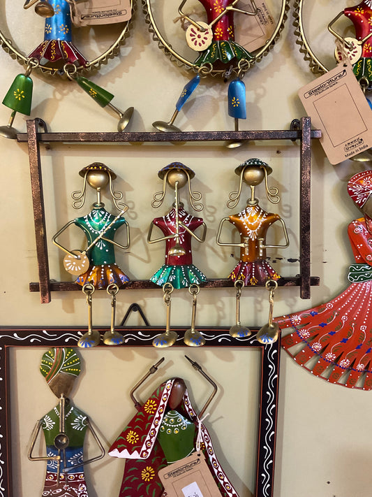 03 Musician Lady in Frame Handcrafted Steel Wall Decor Sculpture