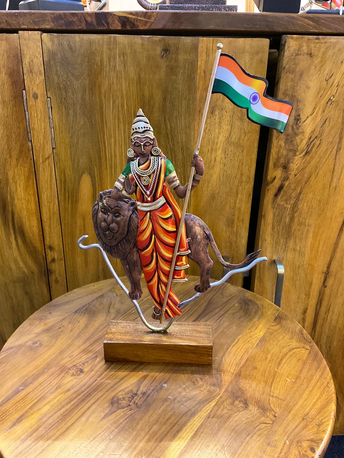 Bharat Mata Handcrafted Steel Table Decor Sculpture