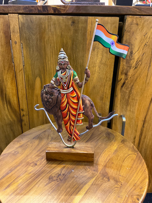 Bharat Mata Handcrafted Steel Table Decor Sculpture