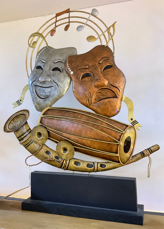 Handcrafted Musical Instrument Momento Steel Table Decor Sculpture