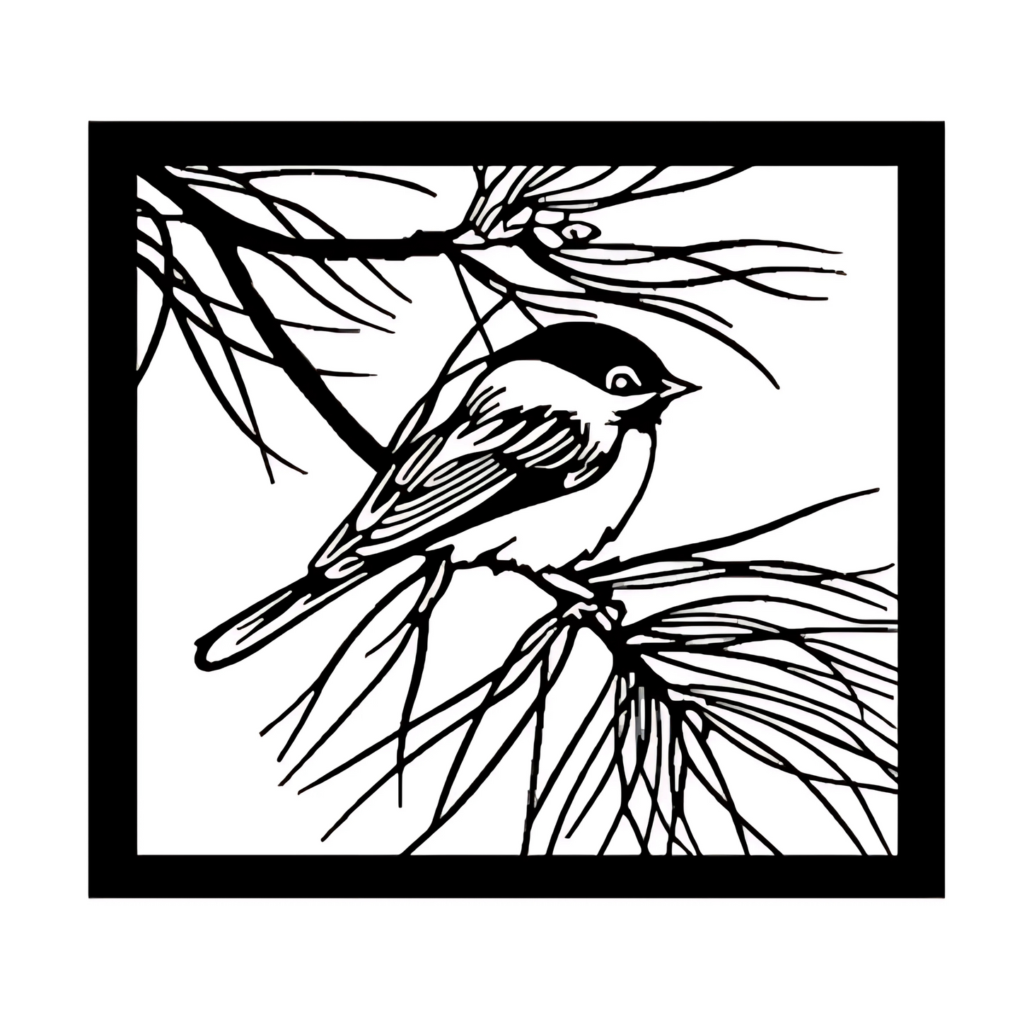 Sparrow Steel Wall Art Sculpture in Black with LED Light
