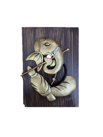 Handcrafted Set of 04 Golden Ganesha Steel Wall Art Sculpture