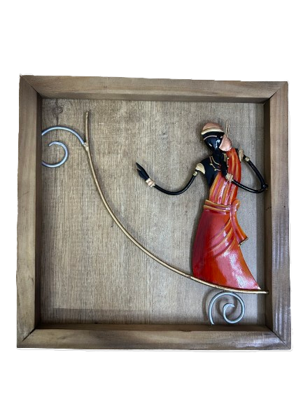 Handcrafted Decorative Female Frame Steel Wall Art Sculpture