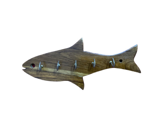 Teak Wood Fish Shape Key Holder