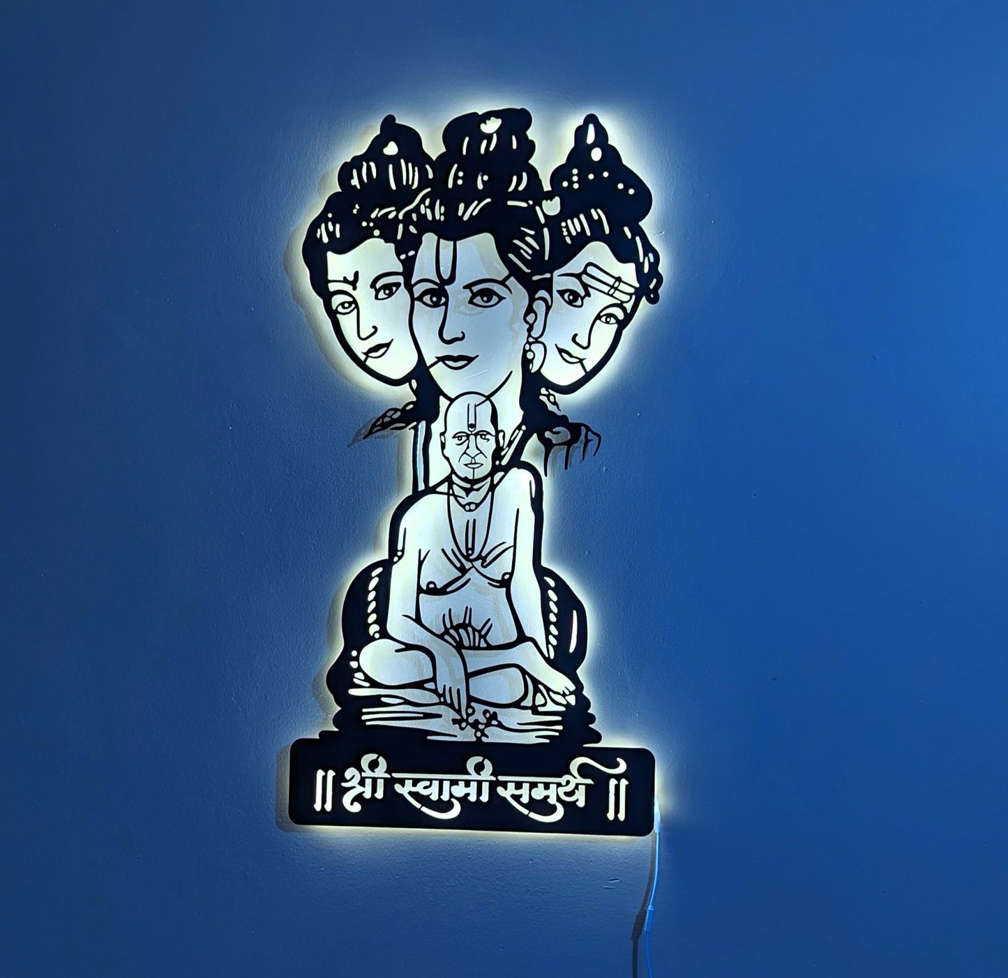 Shree Swami Samarth Wall Art with LED Light